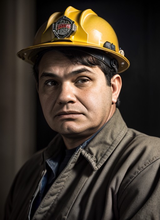 emotional full color photo of <lora:EdwardGRobinson:1> egr1 face,  man wearing Firefighter Coveralls, Firefighter Hard Hat...